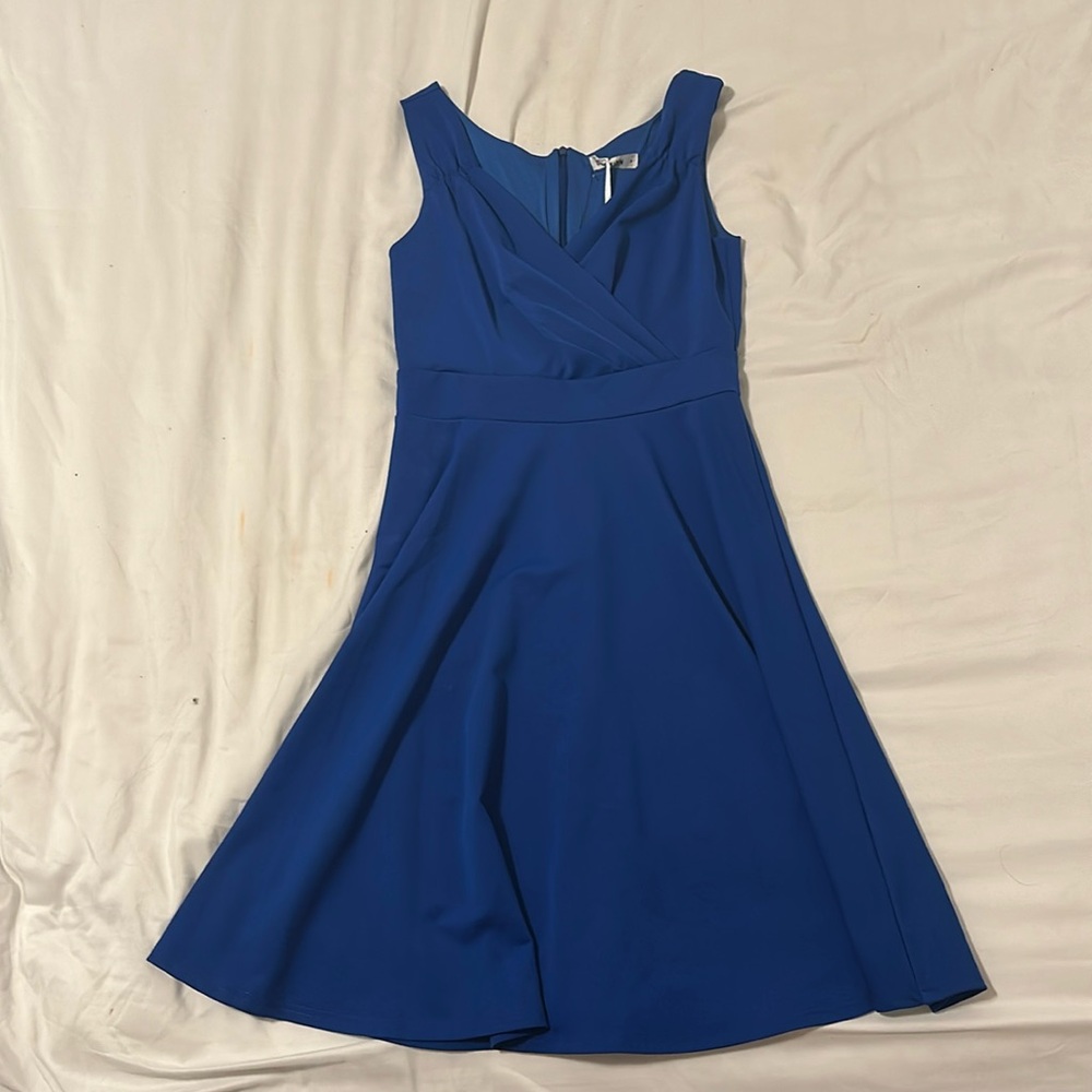 Grace Karin medium blue silk dress